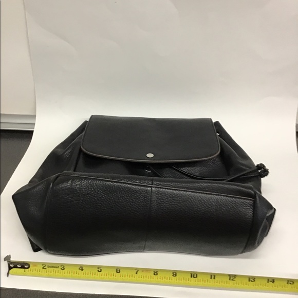 Isaac Mizrahi Black Leather Drawstring Backpack-NWOT - Picture 12 of 14